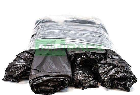 Мешки для мусора 90 литров, 35 мкм, черные, в пачках 500 шт - 2х слойные до 30 кг - Вид 3