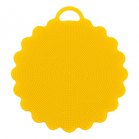 Силиконовая щетка для мытья посуды, овощей и фруктов МУЛЬТИДОМ Волна D12,5 см - Вид 1